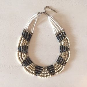 Blank and white tribal necklace